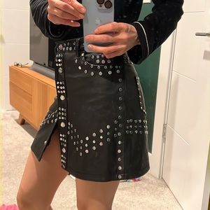 Kooples Leather Studded Skirt - xxs